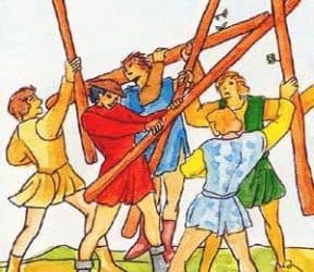 Značenje tarot karte Petica štapova