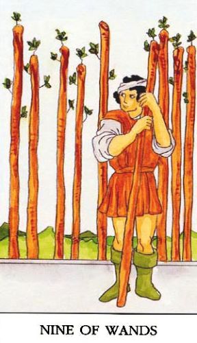 Značenje tarot karte Devetka štapova