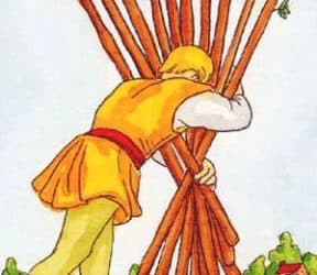 Značenje tarot karte Desetka štapova